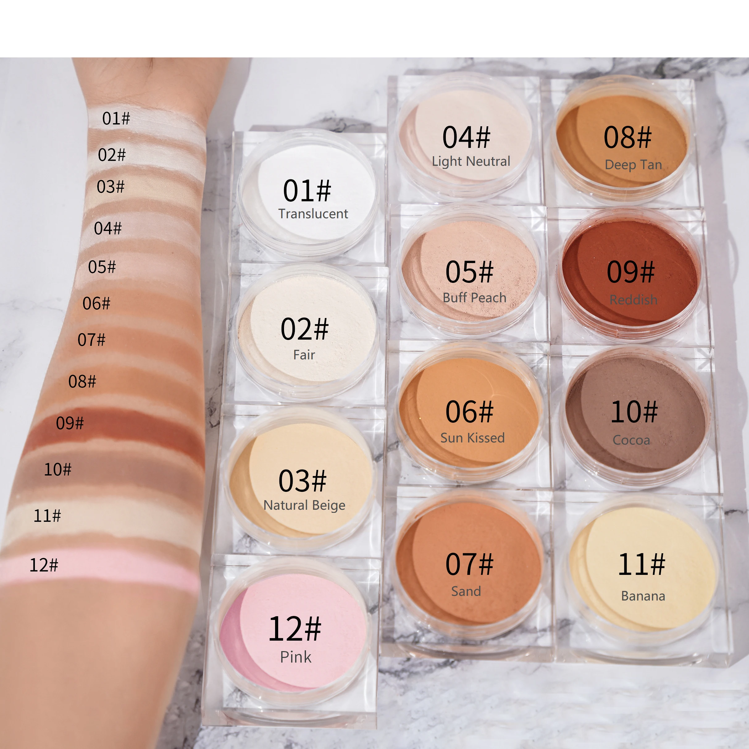 waterproof oil control vegan loose setting powder luxury talc free loose setting powder beige loose powder