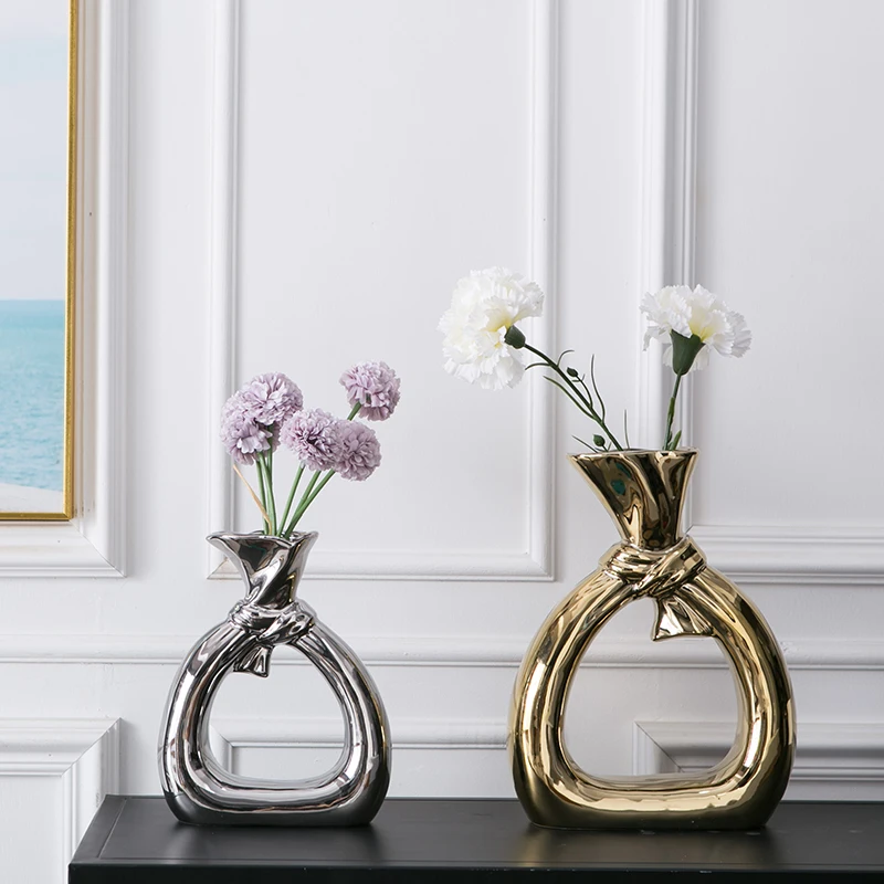 Classic Color Candle Vase Tall Dried Flower Stoneware Vase Table \Living Room Decor