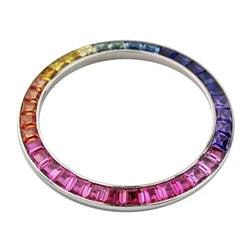 Stainless steel watch bezel 18kgold diamond Synthetic gem Moissanite CVD  Suitable for brand watches