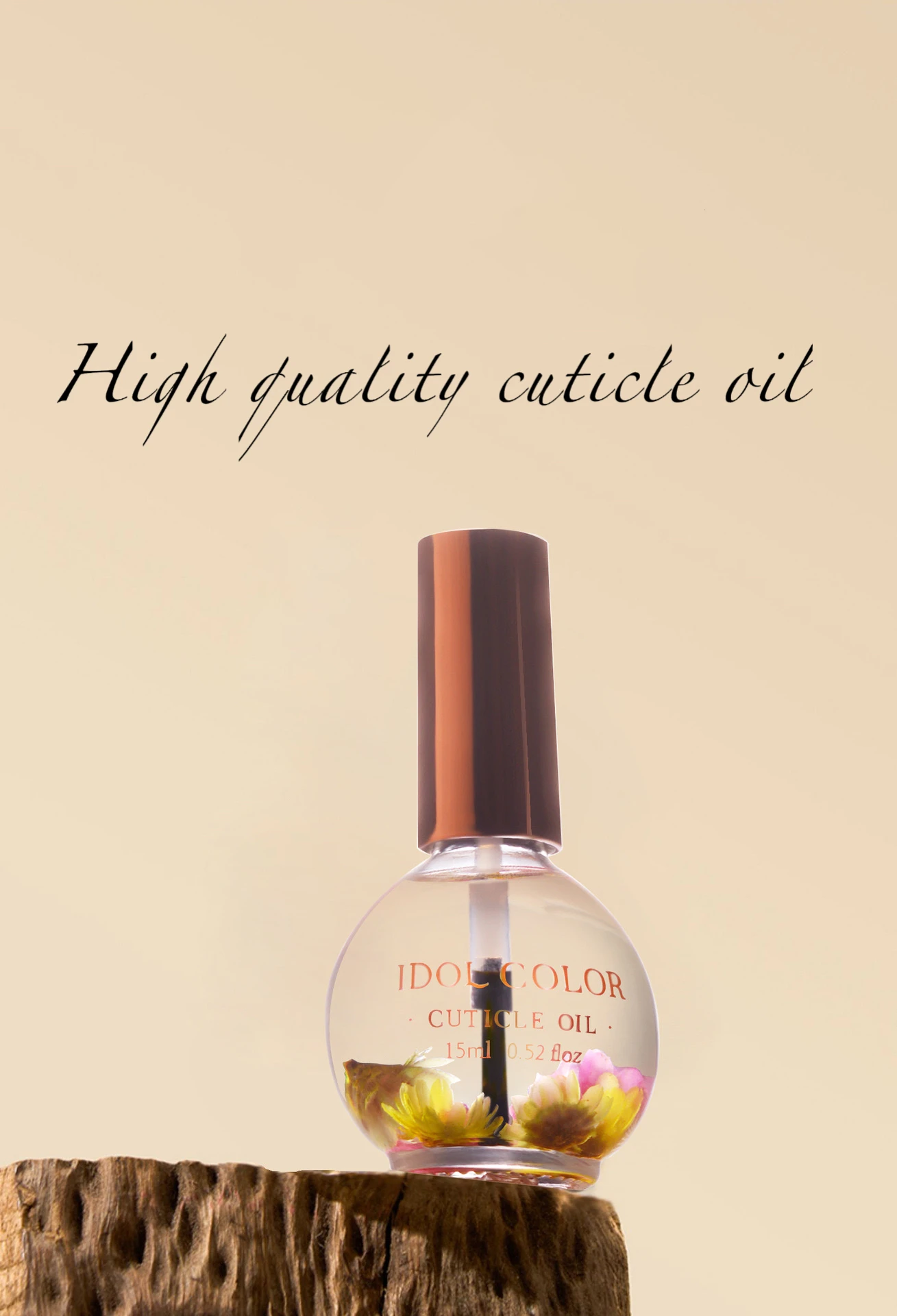 OEM 15ml Dried Flowers Nutritional Cuticle Oil Treatment Nutritious Gel Polish Cuticle Nail Art Tool Nail Beauty Oil with Bottle