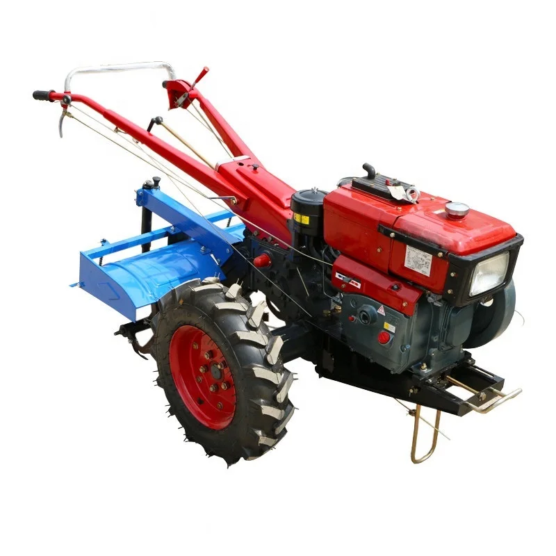 Electric Starter Two Wheel Diesel Farm Garden Use Mini Hand Walking Tractor
