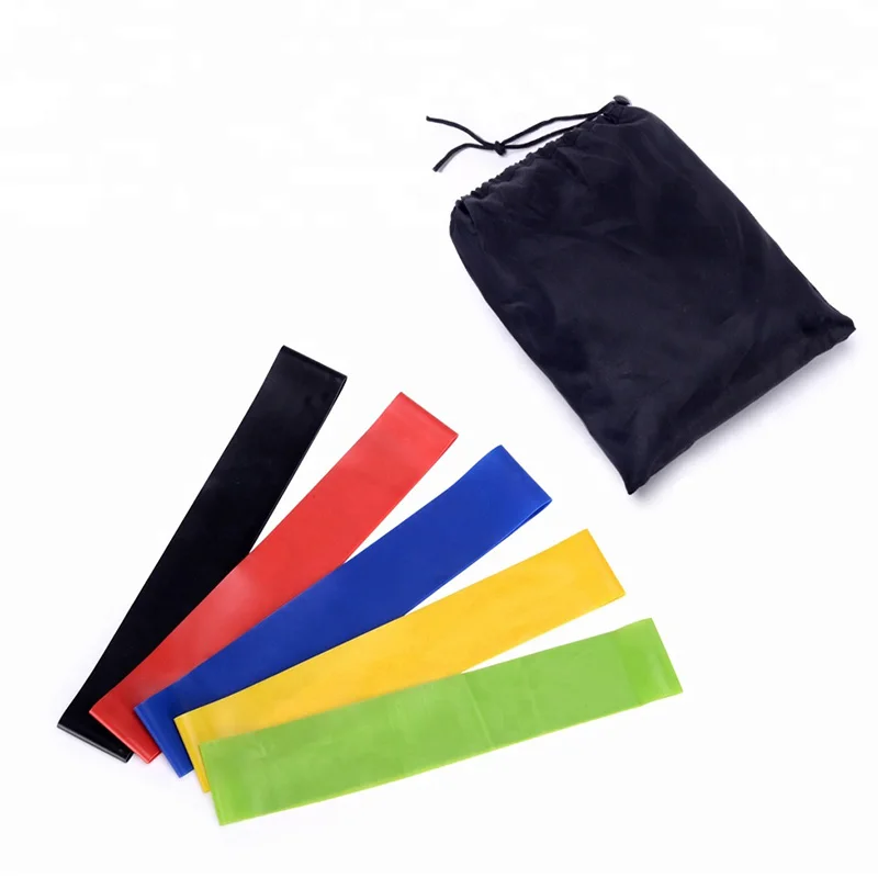 
5-piece Latex Resistance Belt Anti-Skid High Elastic Hip Ring Fitness Strength Training Stretch Elastic Ring Resistance Band 