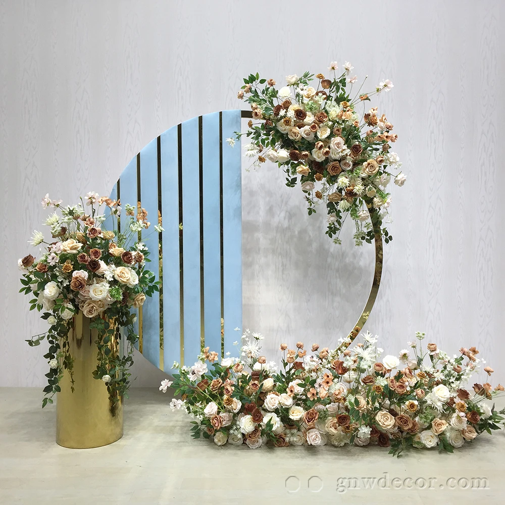 GNW Wholesale Decorative Silk Flower Round Sponge Foam Background Circle Moon Gate Arch