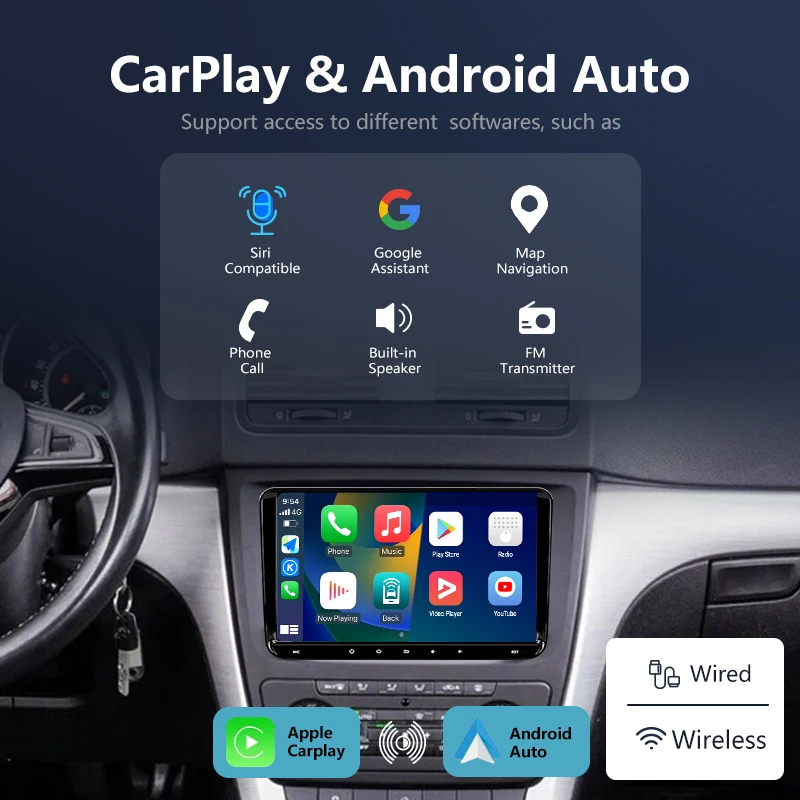 Factory N1Pro 64GB Android 10 Car Radio Audio 2 Din DSP DVD Player for VW POLO Golf MK5 A6 Bora Beetle SKODA Passat B6 2005-2010