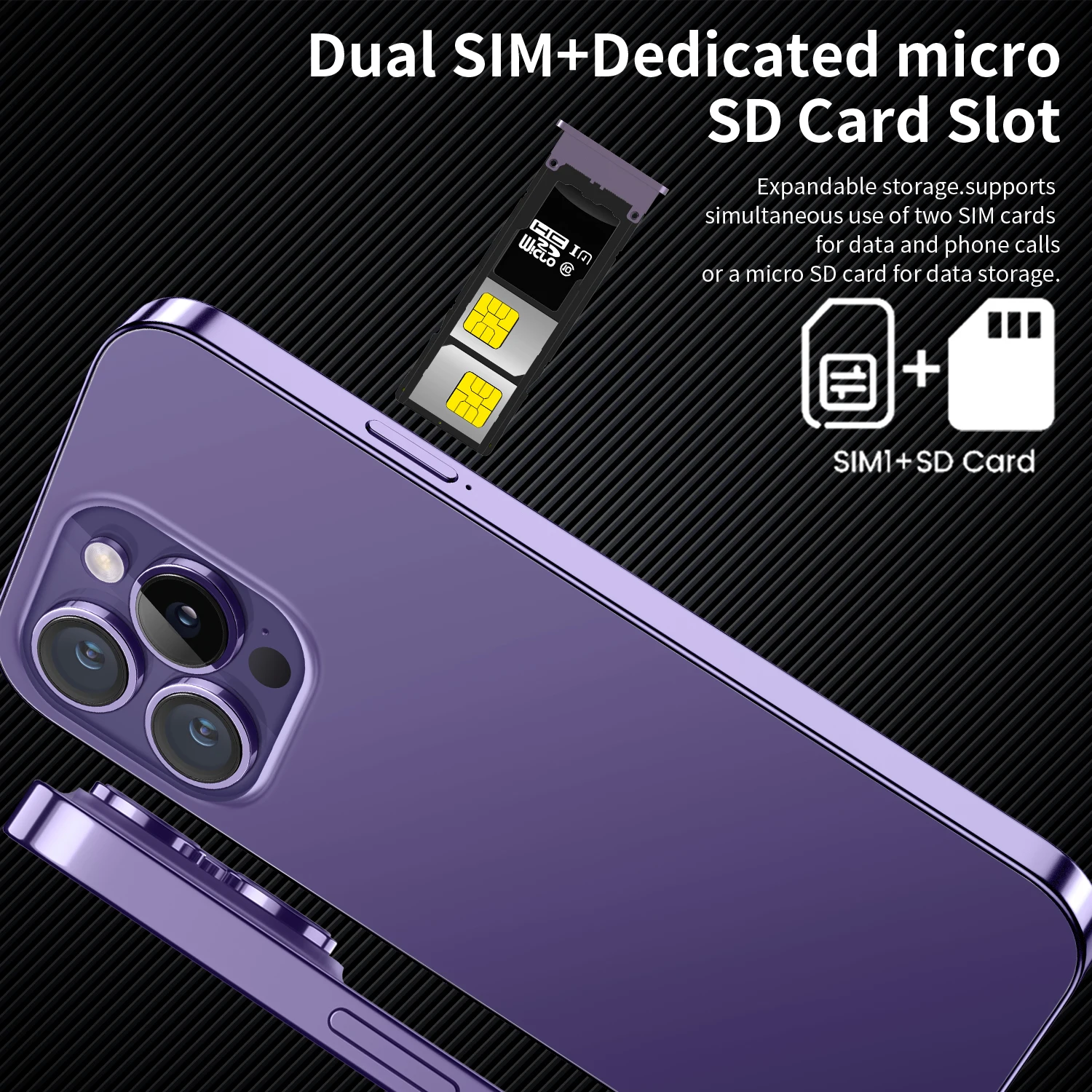 Global Version Original i14 Pro Max 6.7 inch Android Smartphones 16GB+512GB Touch Screen Phone 10-Core 5G LET Cellphones Smartph