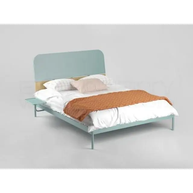 wholesale cheap  price free sample platform heavy duty steel metal bed 2-Person double size bed for hotel and school