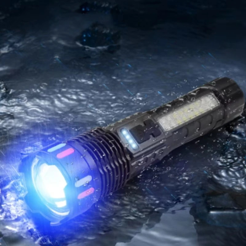 Светодиодный фонарик с USB-зарядкой аварийный лазер COB-подсветкой