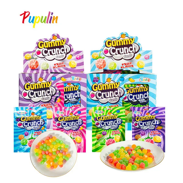 Wholesale Sour Snacks sweet fruit Gummy Candy Sour Sweet 3D Hard Gummy Candy Soft Candy