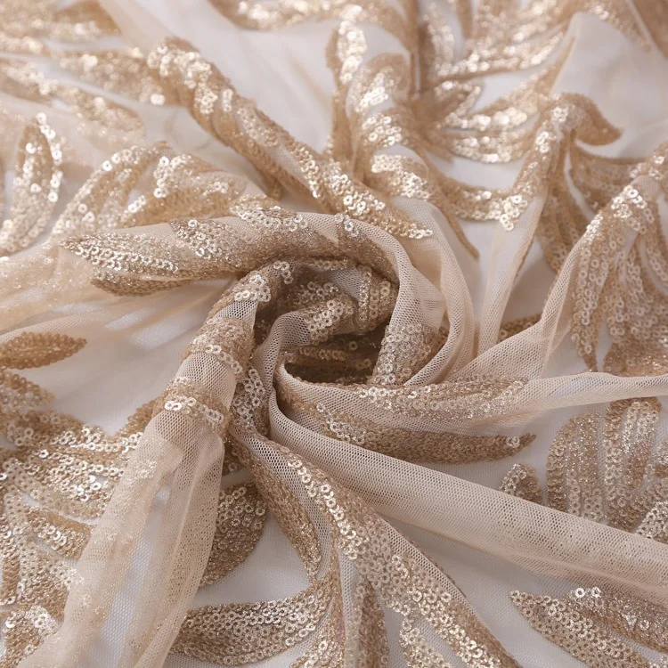 100% полиэстер, желтая 3d сетка с блестками, сетка с золотыми листьями, шторы из шелковой ткани с вышивкой