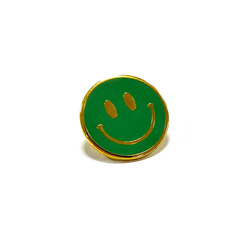 Wholesale smile face soccer brooches and butterfly enamel metal button pins manufacturer for clothes