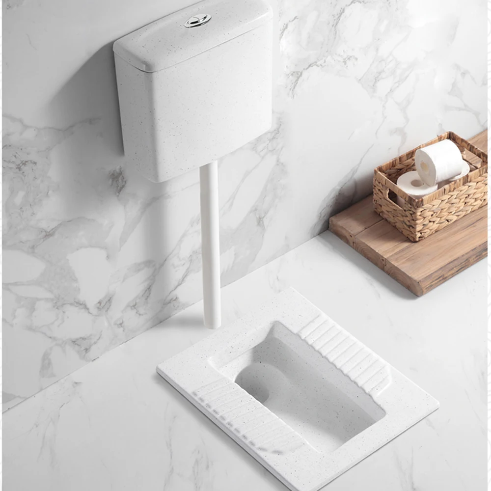 
New ceramic water tank toilet squatting stool white squatting pan 