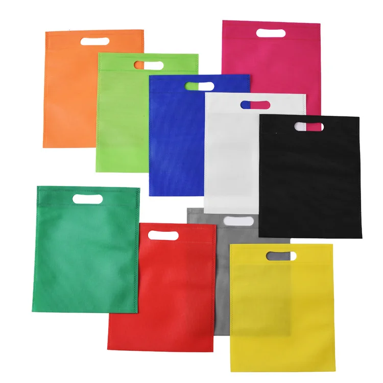 
Shopping Bag with Logs Eco Friendly Promotional Shopping Environmental D Cut Handle Non-woven Fabric Accept Customized Logo 