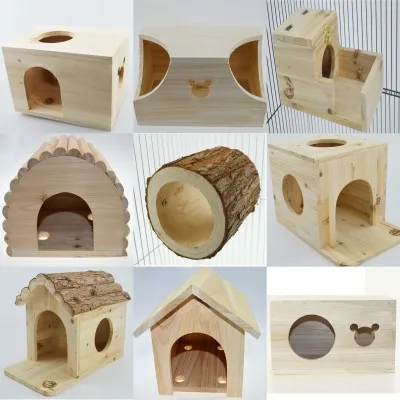 Newpower hamster Hedgehog cage removable Wooden Squirrel Pet house Animal Cage Hedgehog House with waterproof pith-cover roof