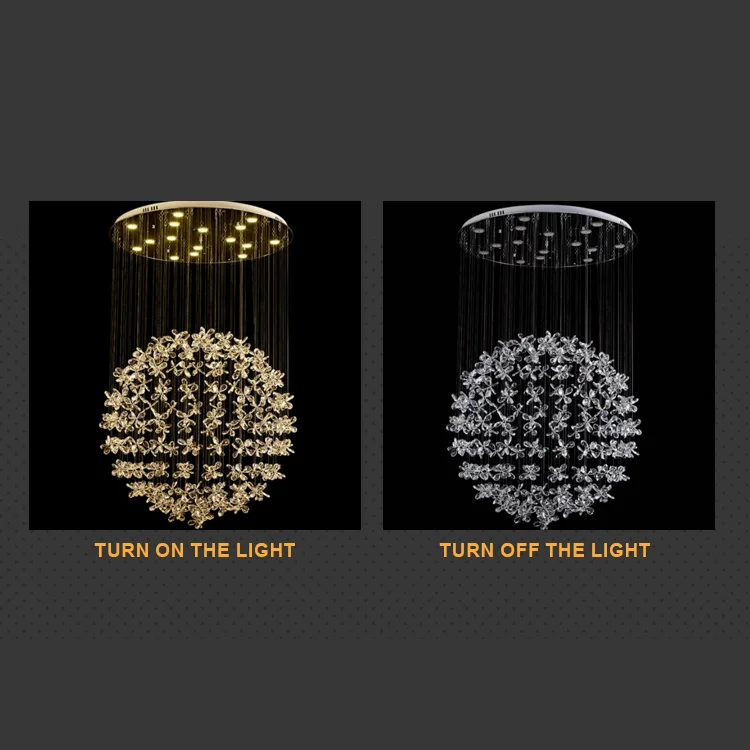 4/6/9/10/12/14/18/24 Heads Modern Crystal Dandelion Chandelier Lighting Pendant Lamp For Living Room Dining Room Home Decoration