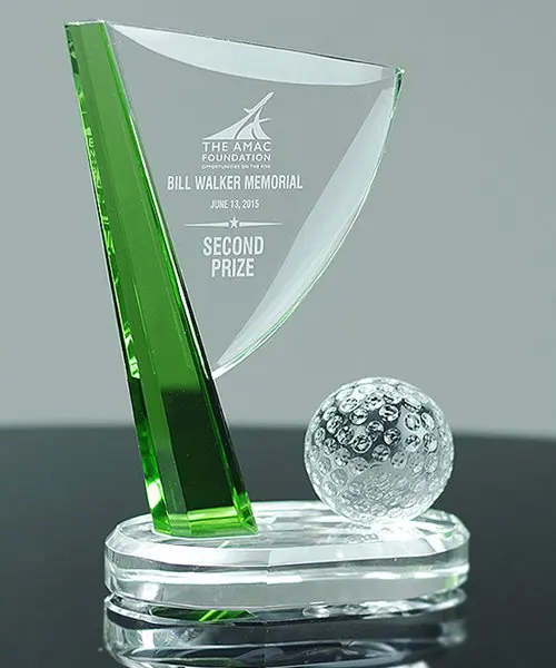 Crystal Golf Flag Award Top Tournament Finishers Incentive Trophy Custom trophies medals plaques Lucite Medal Recognition Trophy