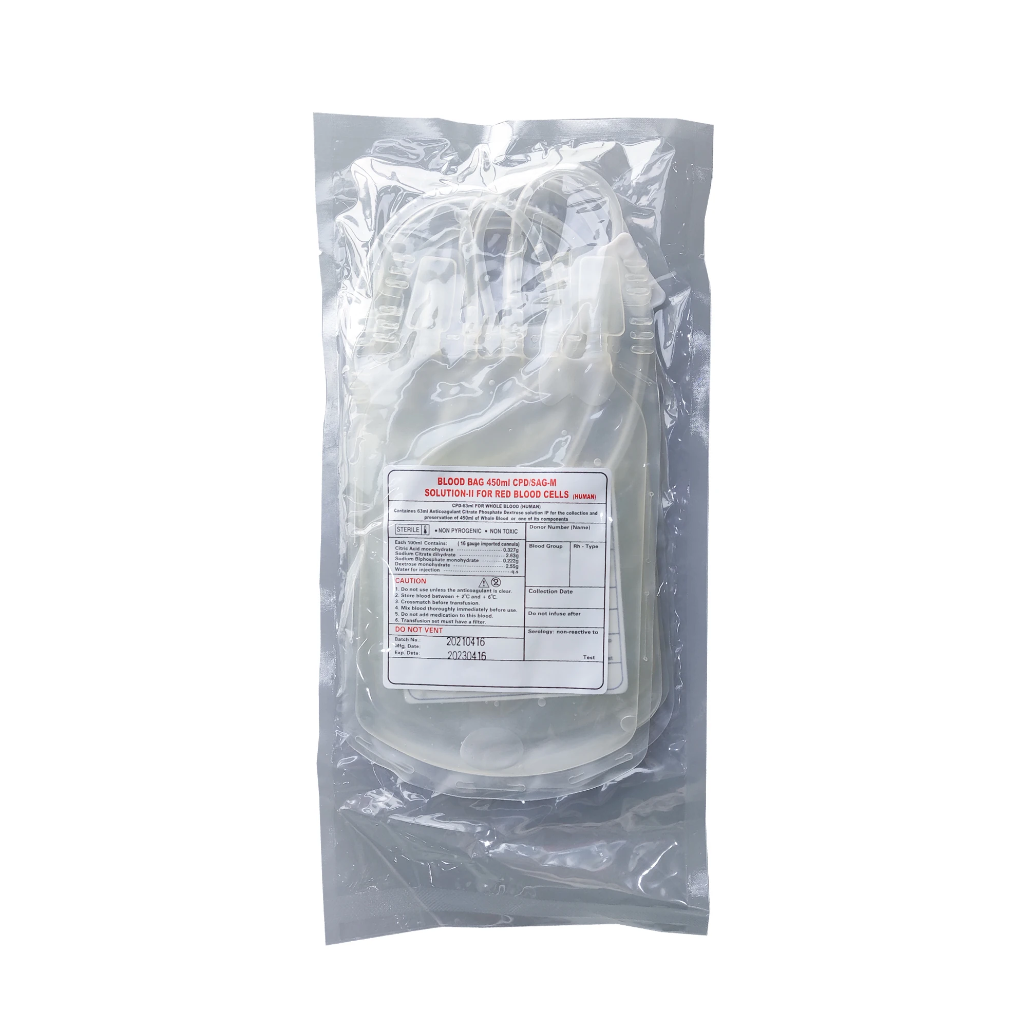 CE approved Medical disposable use Blood bag
