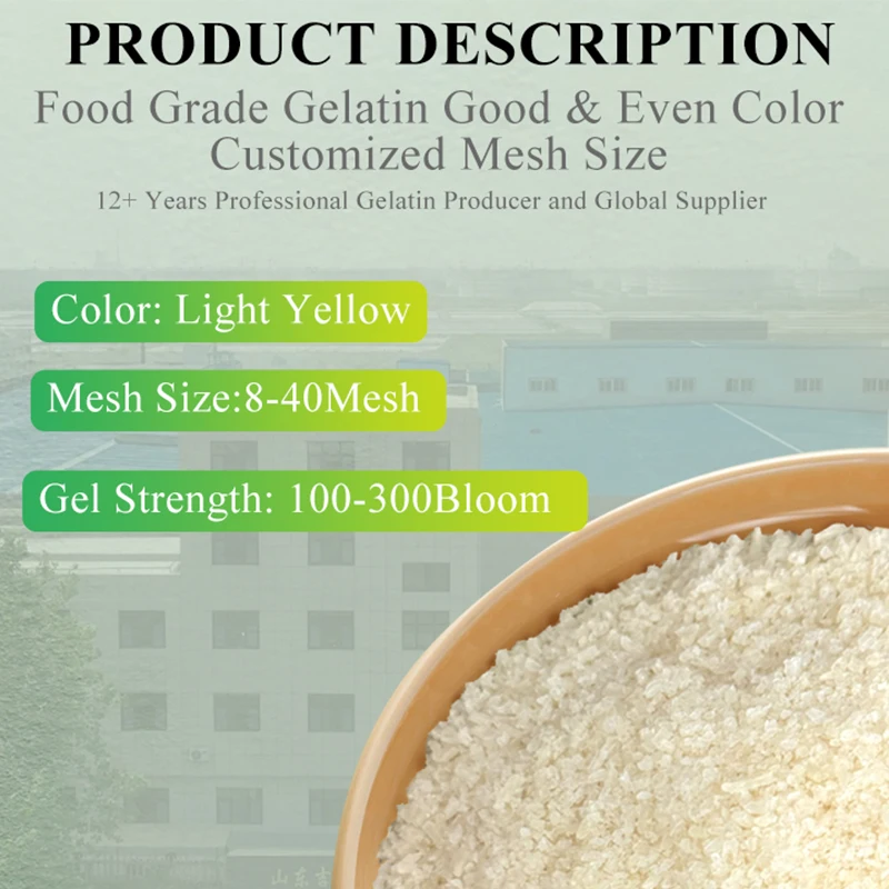 Gelatin China Best Price Edible Grade Gelatin Foam Stabilizer Gelatin