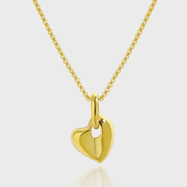 Love pendant gold plated hollow out 925 silver heart fashion necklaces for women