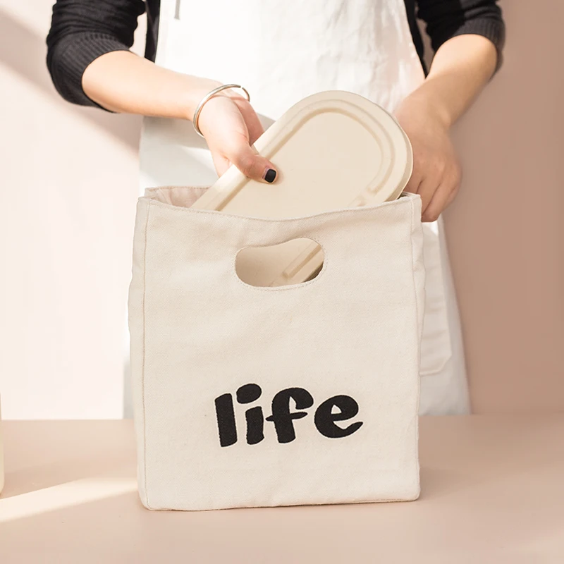 Ins Fashion Hot Selling Heat Insulation Cotton Lunch Bag Cooler Bag