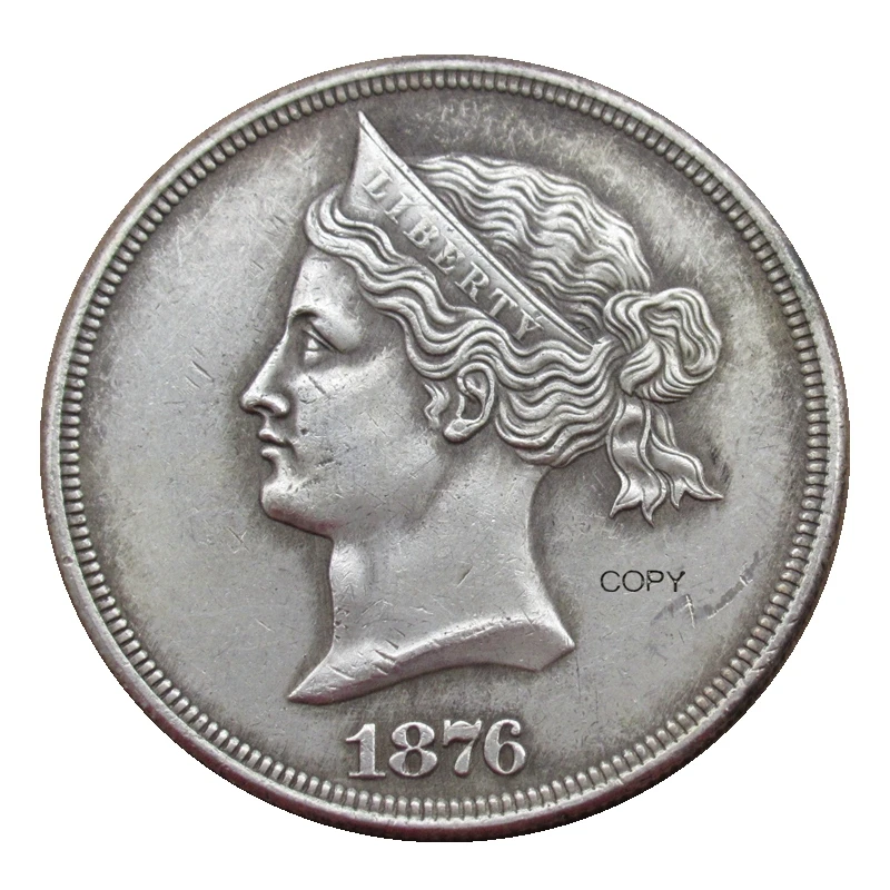 US 1876 Sailor Head Dollar Silver Plated Copy Coin