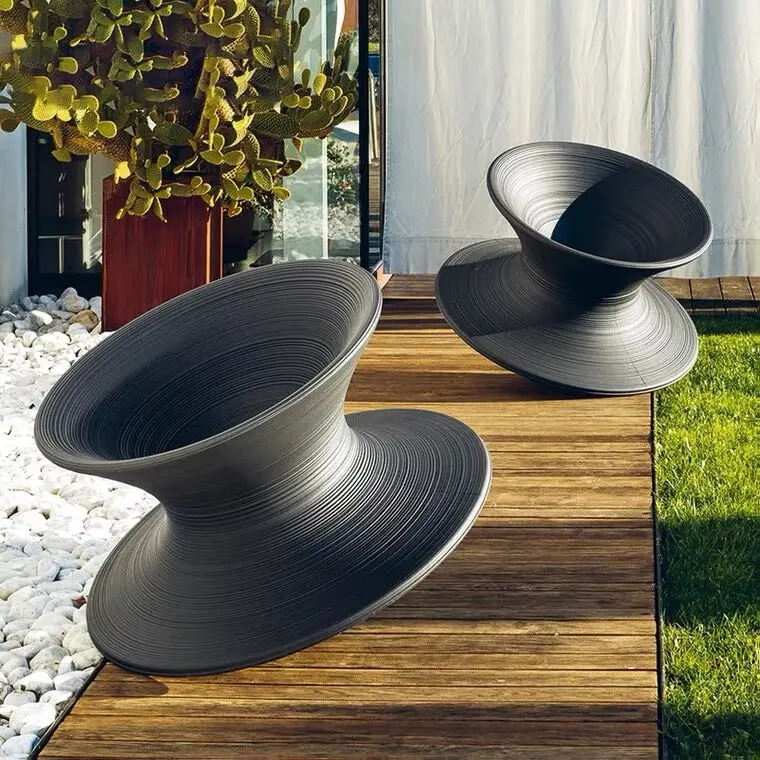 latest design 360 degrees rotating modern outdoor leisure chair Mall shopping center gyro leisure chair