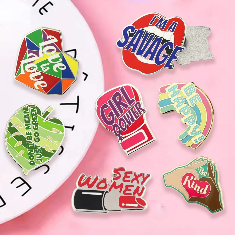 Manufacturer professional custom wholesale clothing bag flower sport rainbow cartoon button hard soft enamel lapel badge pin