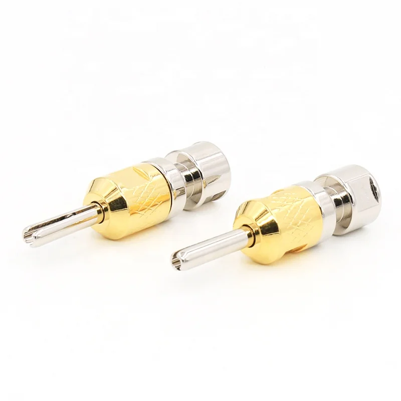 High performance single Banana plug Rhodium plated 4mm cable terminator hole