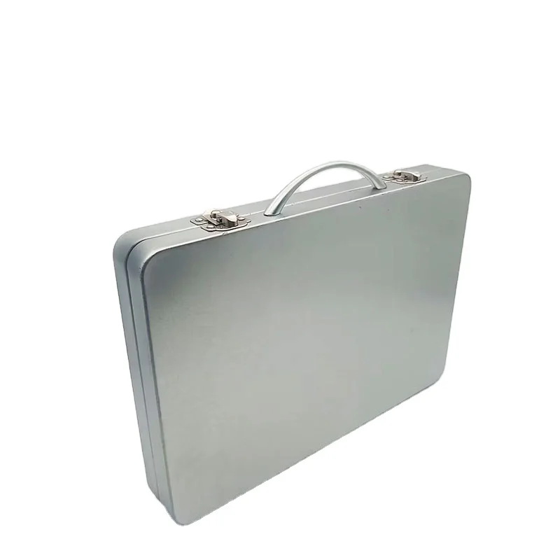 Factory direct sale Custom high quality Tinplate suitcase Metal briefcase