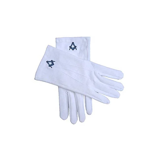 masonic regalia white embroidered gloves | Masonic Plain Cotton Gloves | Personalize Masonic Degree Gloves