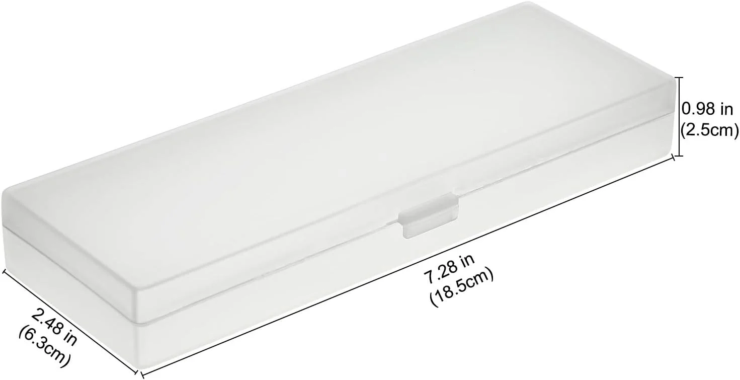 Wholesale Transparent  Pencil Case Plastic Stationery Case with Hinged Lid and Snap Closure for Pencils Pens