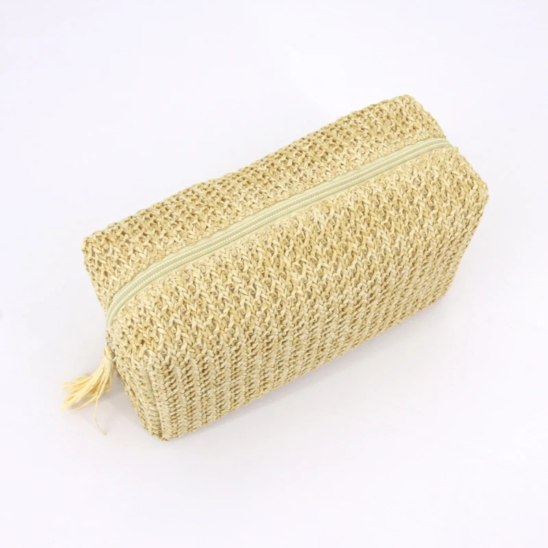 Органическая пеньковая косметичка, переработанные джутовые косметички, устойчивая натуральная полипропиленовая соломенная косметичка