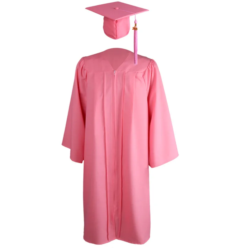 Gold Graduation Caps And Gown Black Adult University Ceremony Classic School Uniforms Pink Graduation Gowns