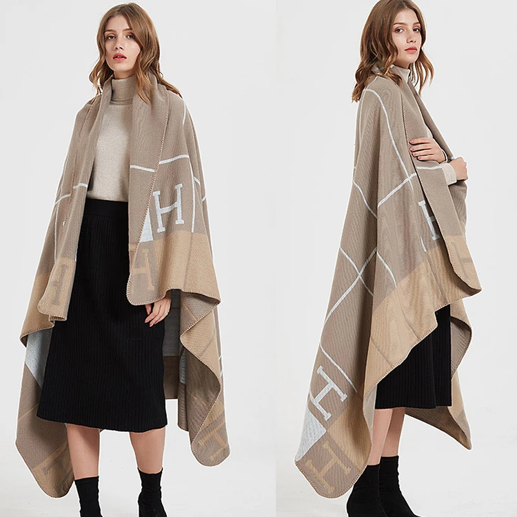 Nordic Hot Selling Soft Fluffy Knit Blanket Lightweight Cozy Knitted Weighted Blanket H Letter Design Blanket Knitted