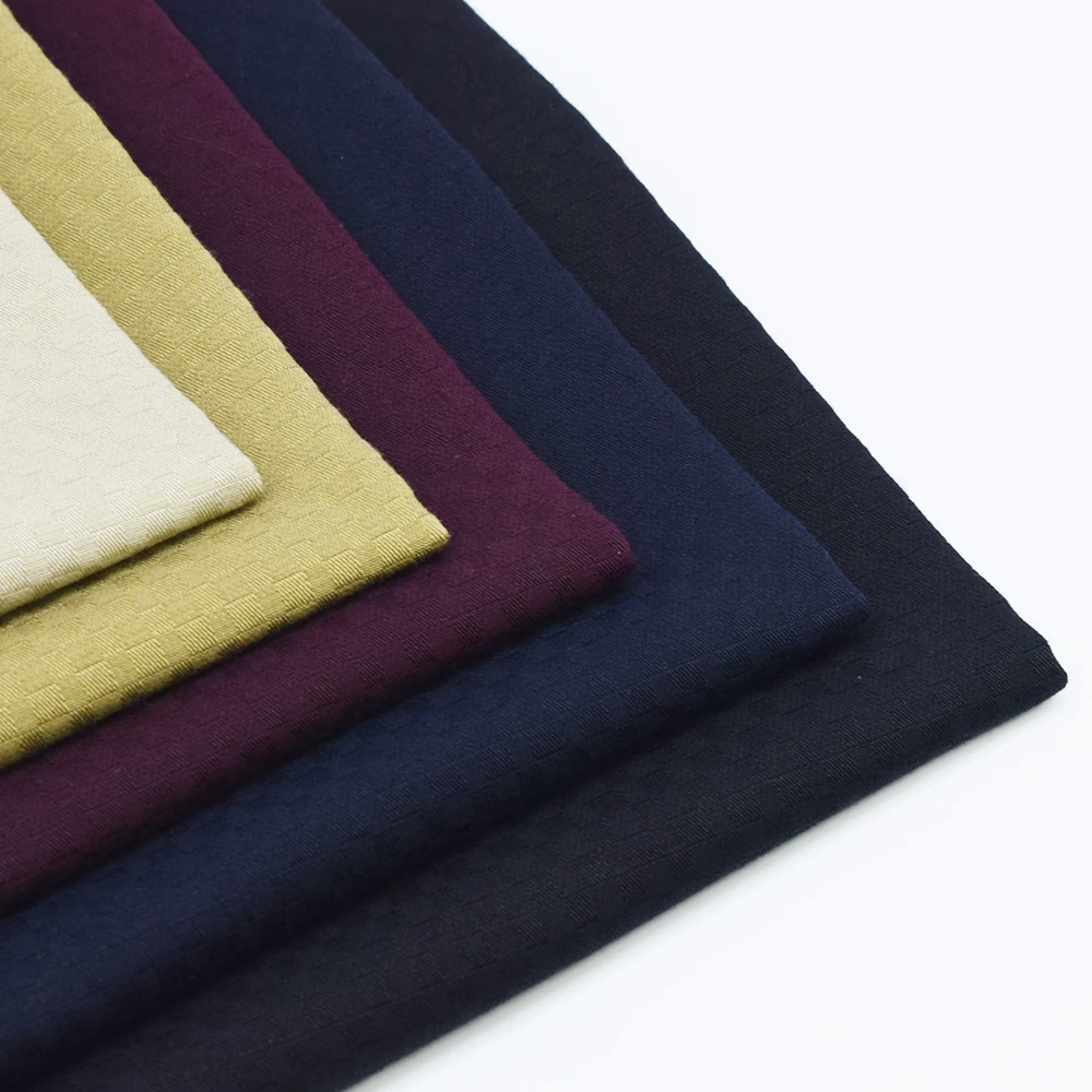 cotton modal  spandex soft touch feeling dobby design mens trousers fabric from China wholesale supplier