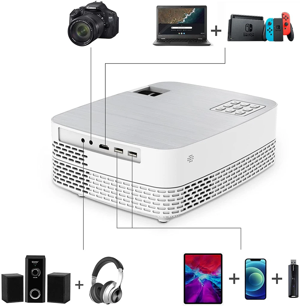 Проектор для видеосъемки Salange Q5 4500 люмен поддержка 1080P портативный мини-проектор улицы Wi-Fi беспроводное подключение смартфон домашнее