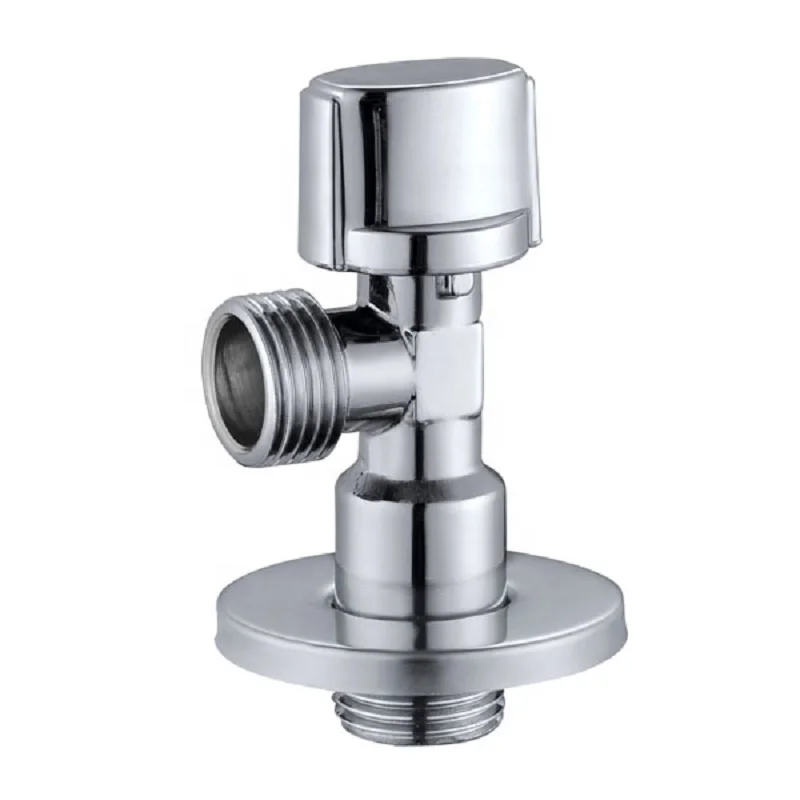 Two way chrome plated brass water angle valve with decorative cover