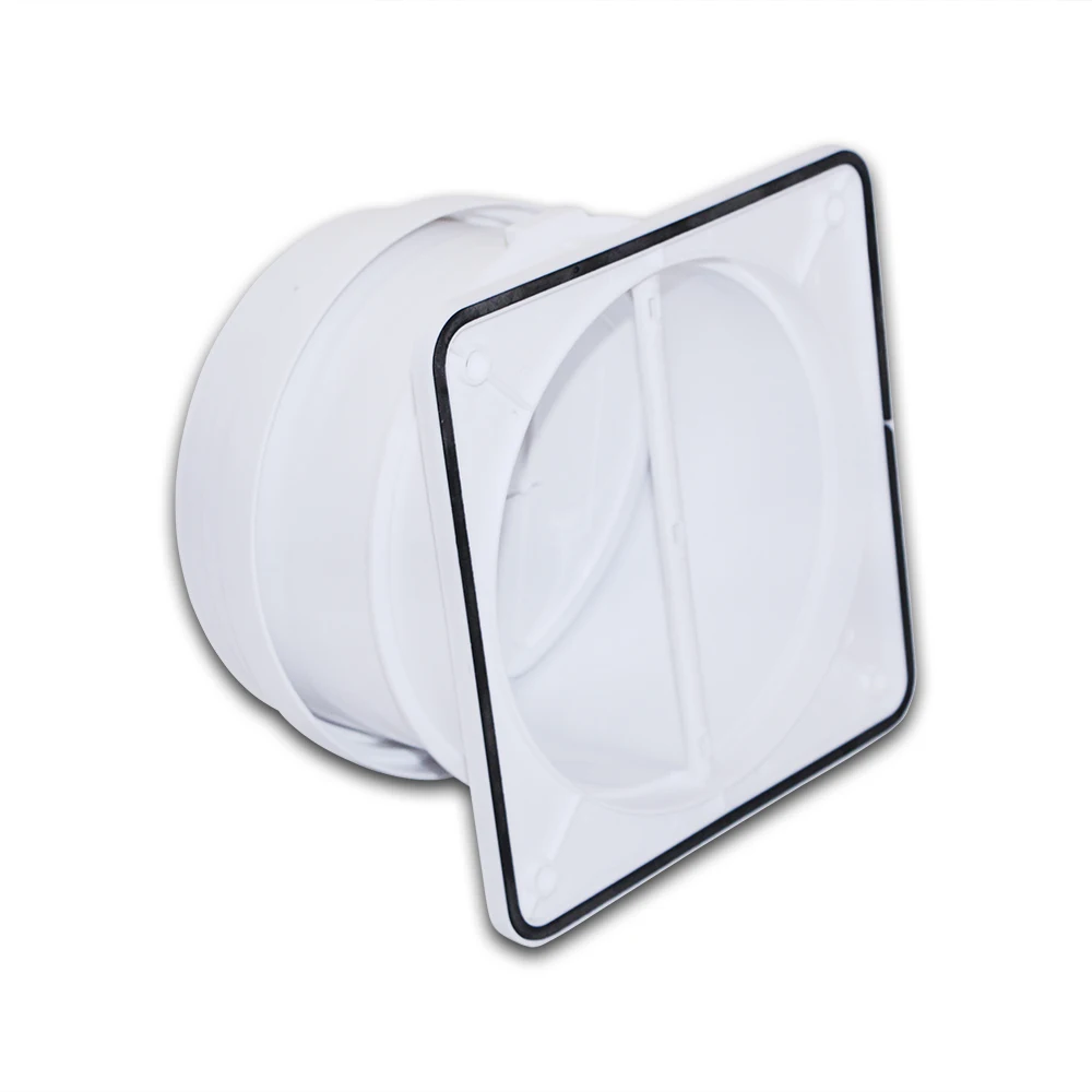 Backdraft Damper One-Way Airflow Ducting Insert with Spring-Loaded Folding Blades for Ducting in Range Hoods and Bathrooms