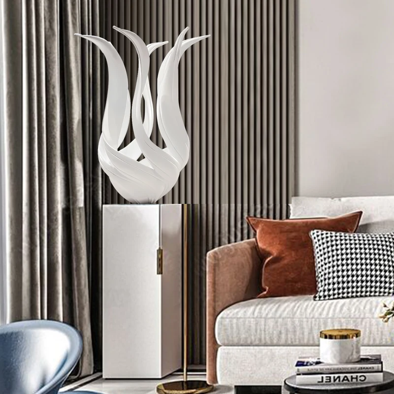 Custom Art Decoration Industrial 3d Printing Resin Large White Animal Figure Flower Sculpture Model