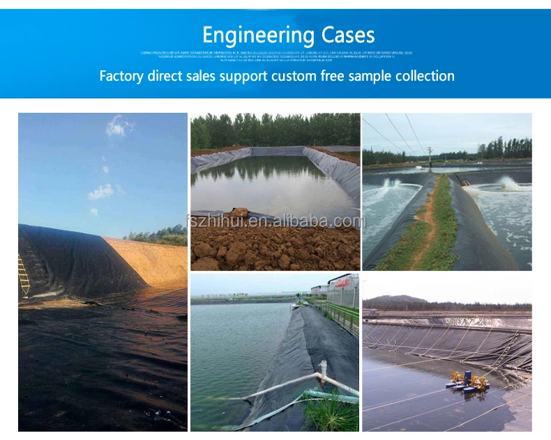 Custom Hdpe Aquaculture 2mm PVC Epdm Rubber Fish Tank Leak-proof Landfill Waterproof Pond Liner Smooth Geomembrane for Biofloc