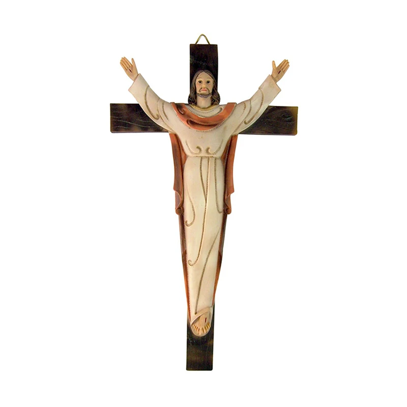 Настенная подвесная табличка религиозная статуя из смолы Иисуса крест распятие