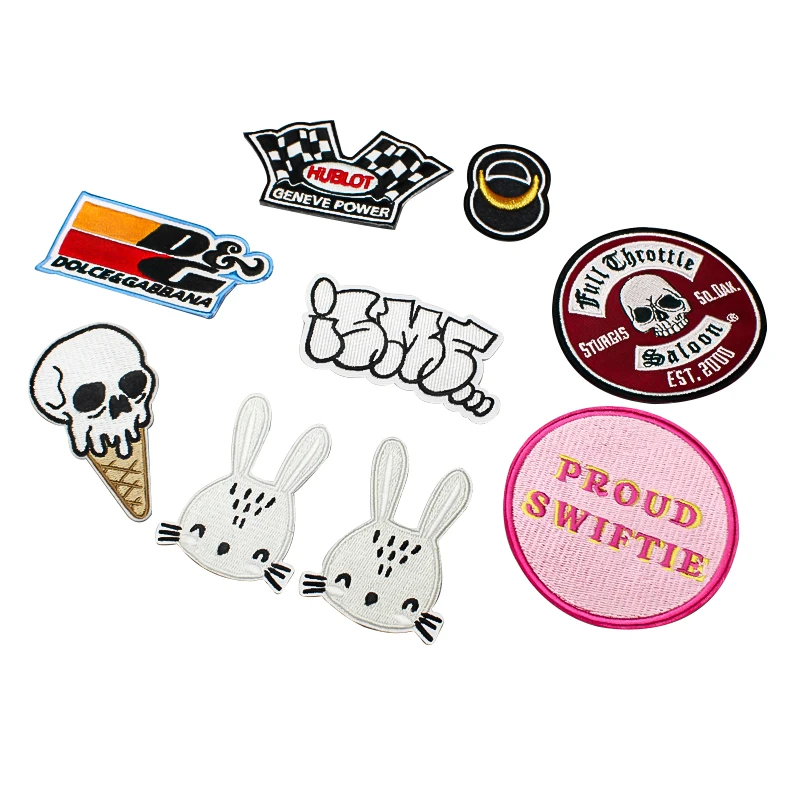 Custom 100% embroidered embroidery patches sew iron on for clothing