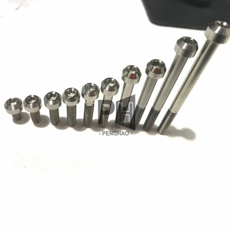 Six Lope Plum Baut Titanium Sekrup Torx Head Ti Bicycle Titanium Alloy Screw Titanium Bolts M6 for Bicycle Motorcycle