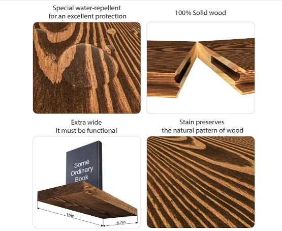 Высококачественная декоративная настенная полка CNLF для спальни деревянная плавающая