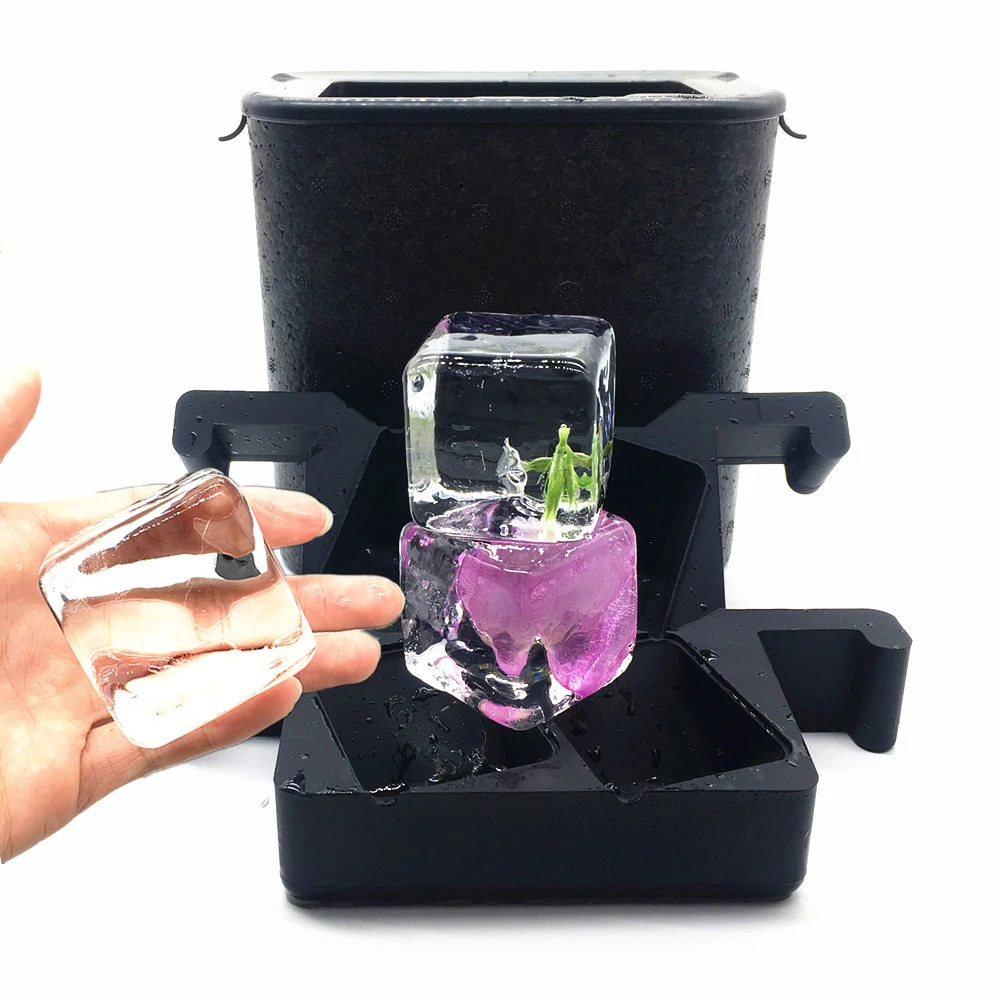 BPA Free Silicone Crystal Clear Ice Cube Mold, Double Crystal Clear Ice Cube Mold
