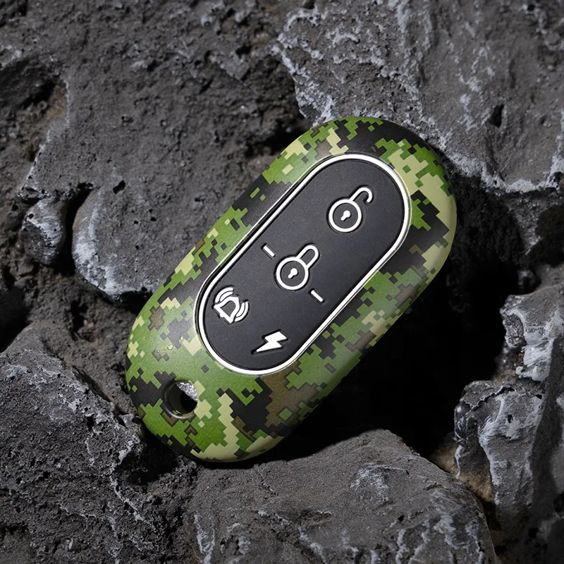 carbon fiber Abs silicone  wooden skull car key case for YADEA silicone car remote key cover