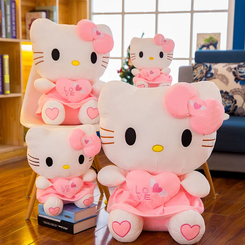 2022 Wholesale New Style KITTY Cat Plush Toy Heart Angel Pillow HelloKitty Doll