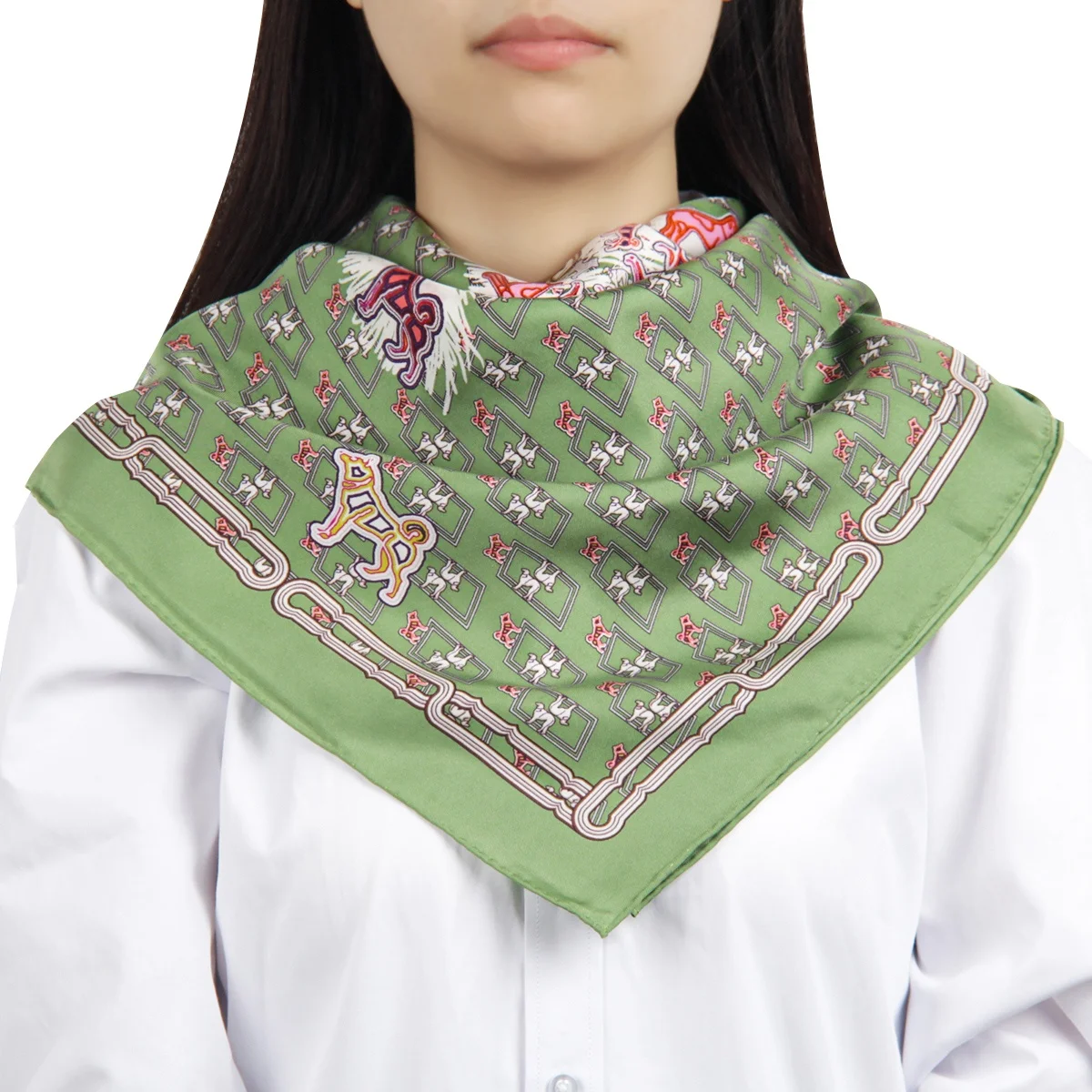 Silk Scarf New Arrival Custom Luxury Fashion Satin Printed Square Silk Scarf For Women
