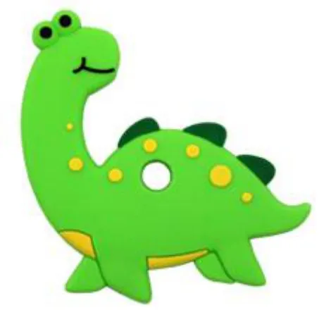 amazon top seller 2019 baby silicone teether dinosaur shape custom bpa free LFGB reports
