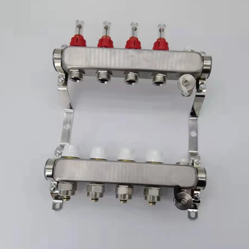 large flow SS304 saninery stainless steel floor heating manifold flow meter