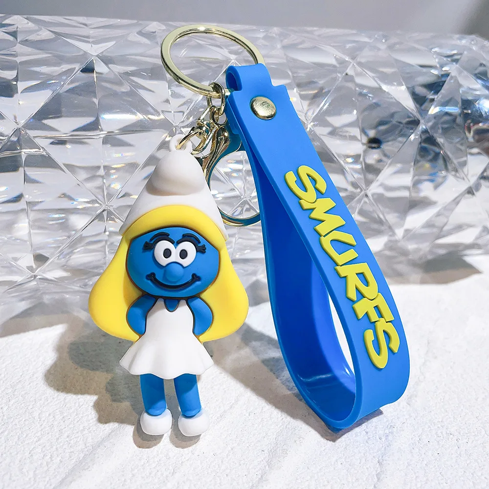 Оптовая продажа ПВХ силиконовые модные милые Smurfes 3D Poke mons аниме куклы брелки